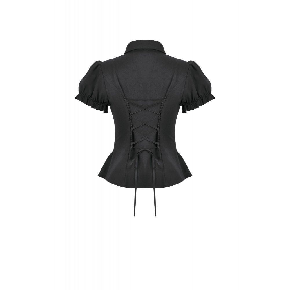 Dark in Love Gothic Lace Waist-Shaping Blouse