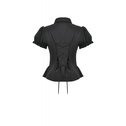 Dark in Love Gothic Lace Waist-Shaping Blouse