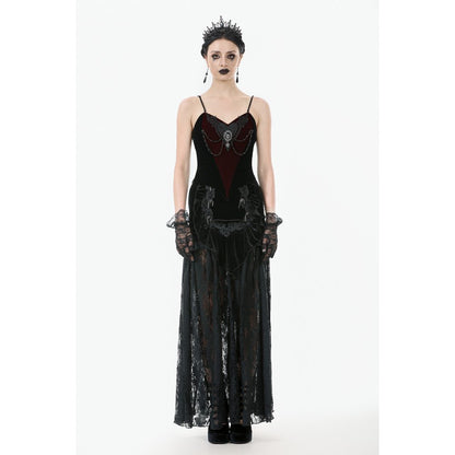 Dark in Love Morrigan Velvet & Lace Chain-Detail Bodysuit