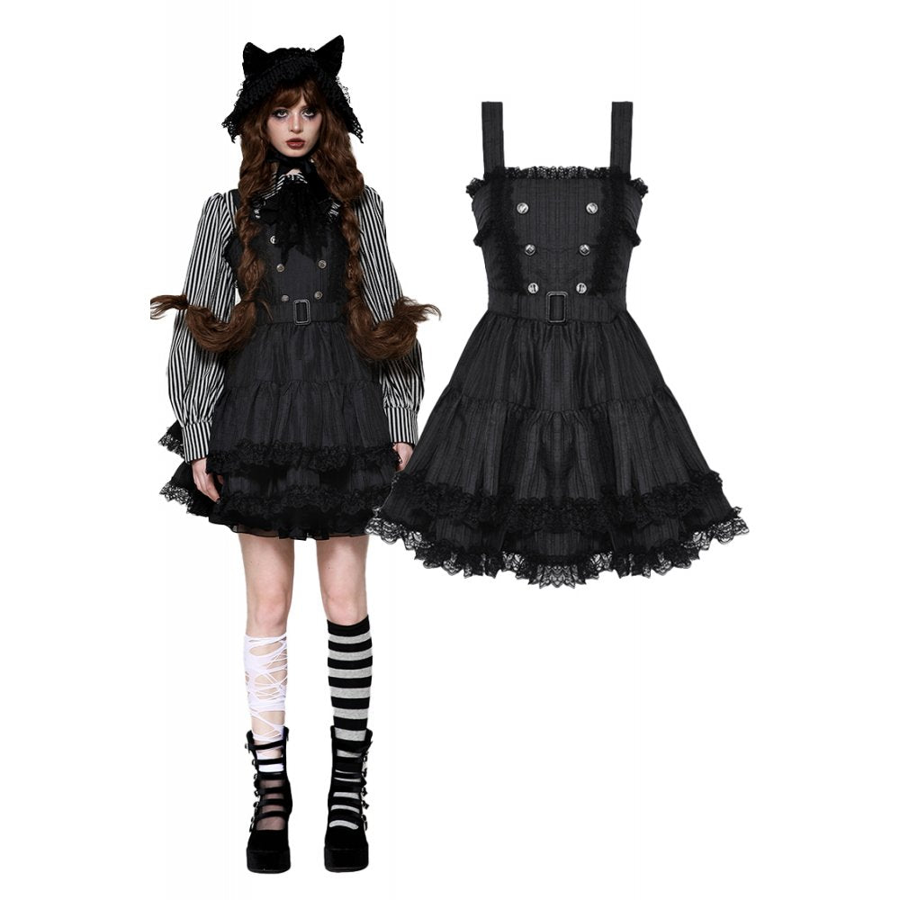 Dark in Love Anita Striped Brocade Mini Dress - Kate's Clothing