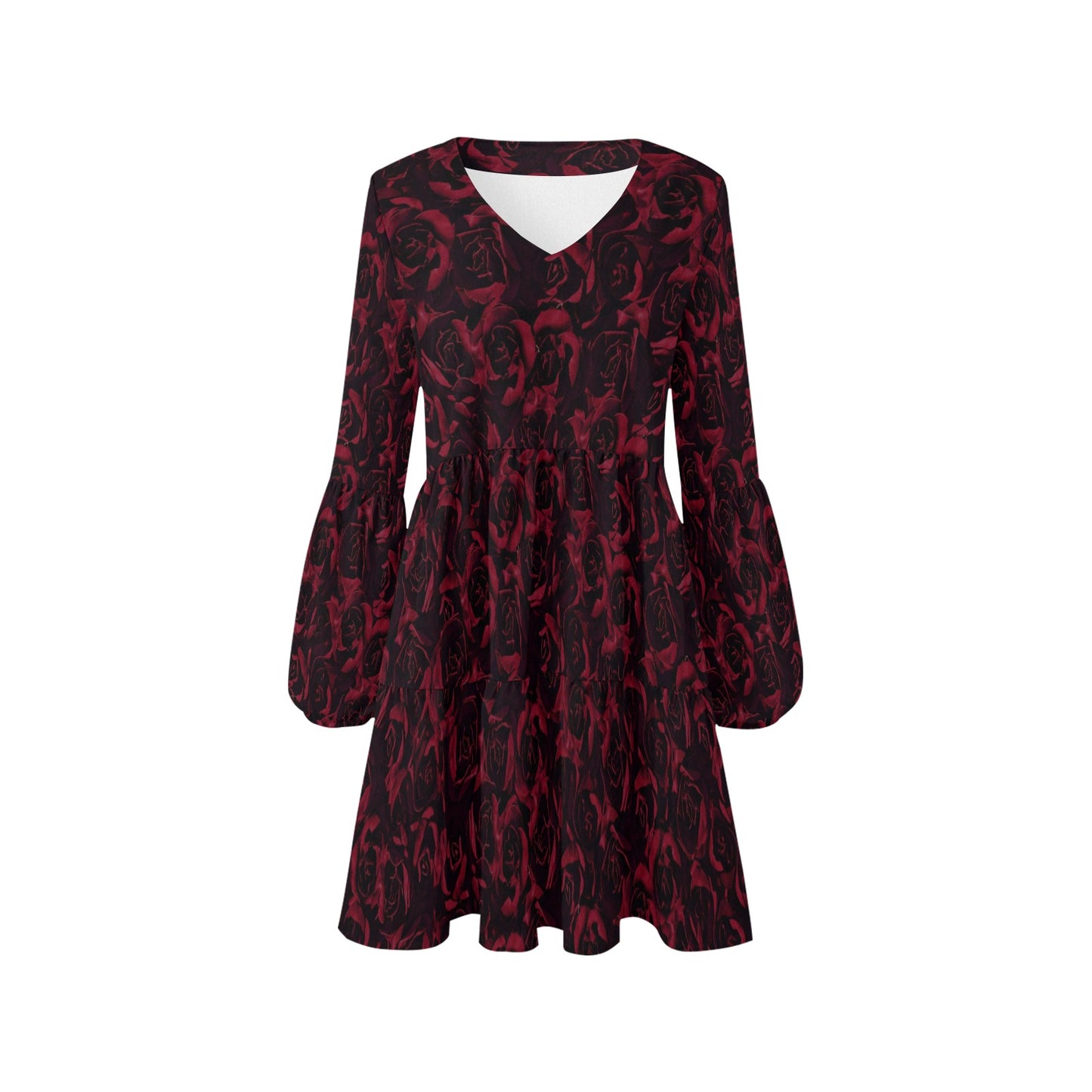 ANTIBrand Misfits Rack – Blood Roses Tiered Dress - S (UK 12)