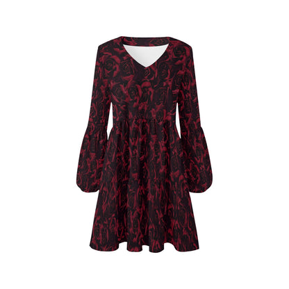 ANTIBrand Misfits Rack – Blood Roses Tiered Dress - S (UK 12)