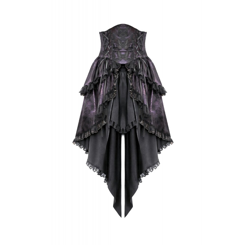 Dark in Love Butterfly-Wing Gradient Dovetail Skirt