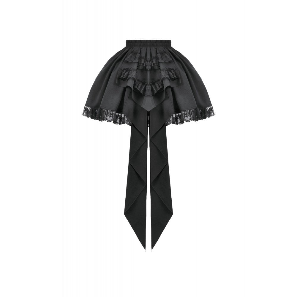 Dark In Love Beatrix Goth Satin Ruffled Overskirt