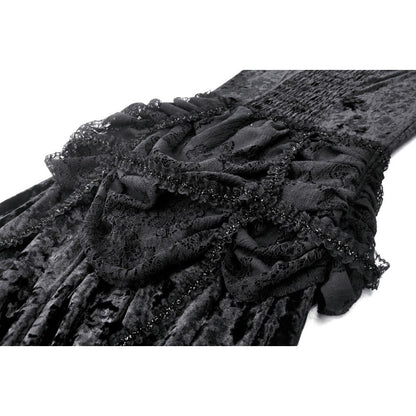 Dark in Love Seraphina Ruched Embroidered Lace Goth Cami Top in Wine Red