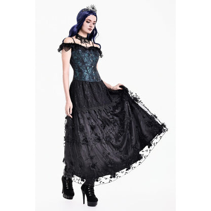 Dark in Love Floral Applique Lace Maxi Skirt