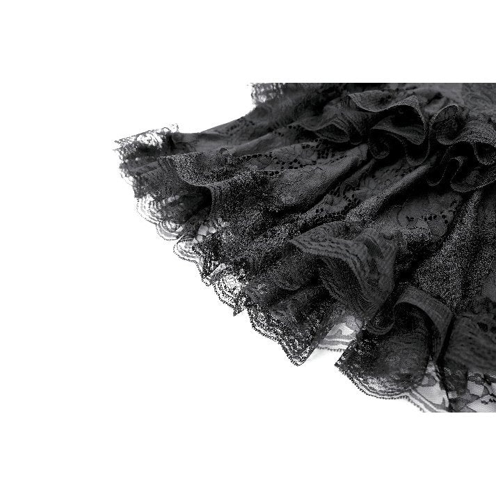 Dark in Love Gaslight Requiem Tiered Lace Skirt