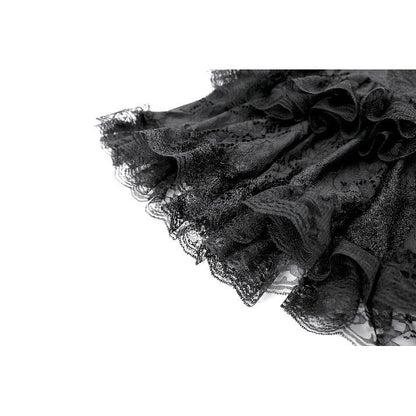 Dark in Love Gaslight Requiem Tiered Lace Skirt