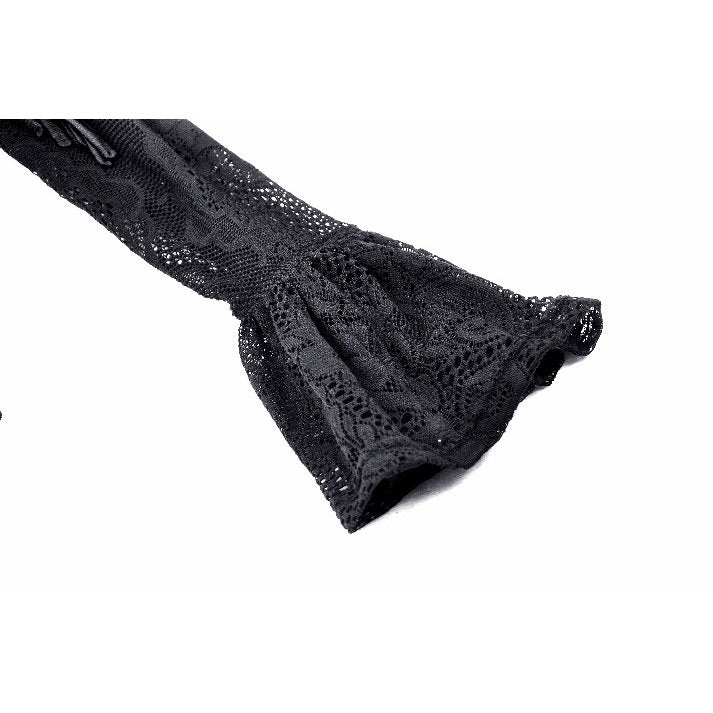 Dark in Love Fleur Gothic Rose Embossed Velvet Long Sleeve Top - Kate's Clothing