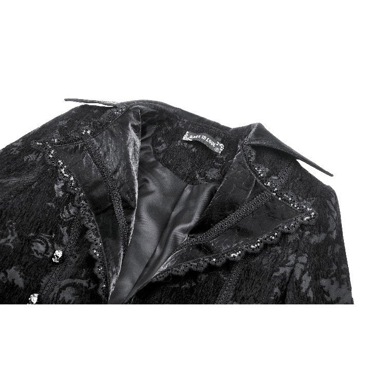 Dark in Love Arwen Black Brocade Jacket - Kate's Clothing
