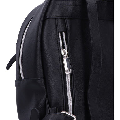 Close-up of the zipper on a black Jack Skellington backpack, showcasing fine details and durable materials.