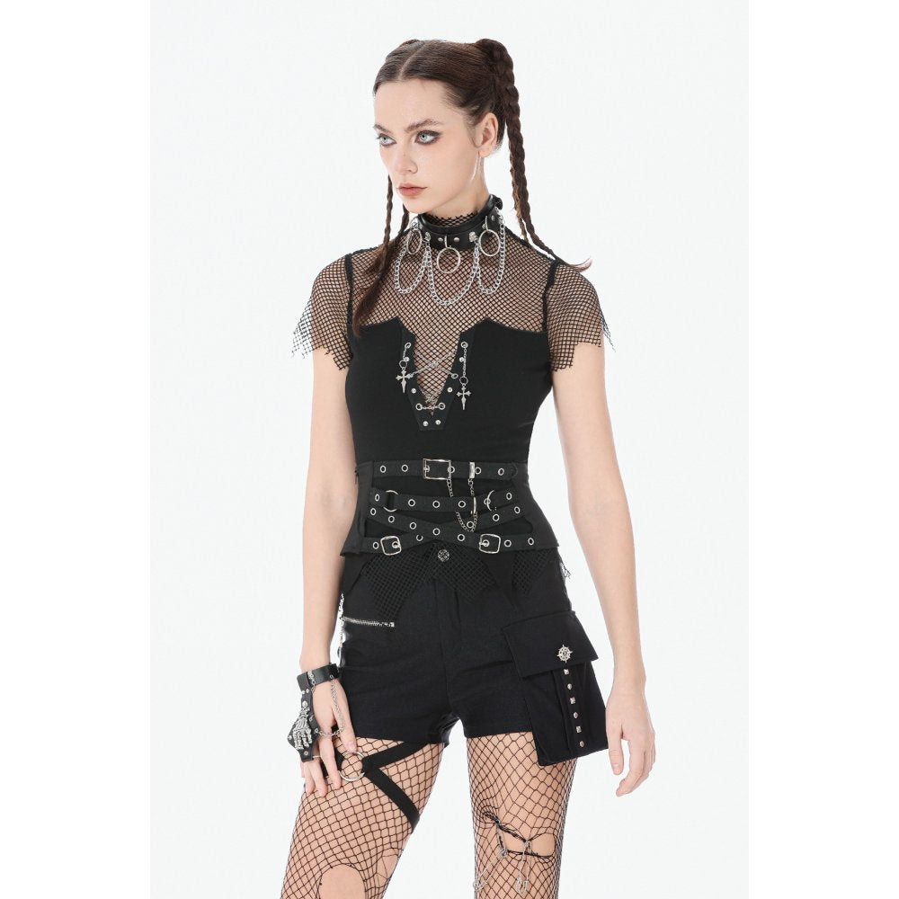 Dark in Love Punk Metal Utility Shorts