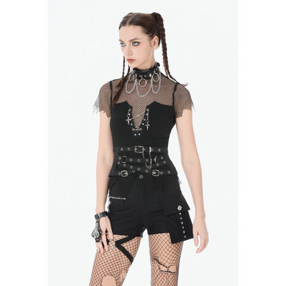 Dark in Love Punk Metal Utility Shorts