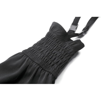 Dark in Love Lace-Up Layered Goth Convertible Flare Trousers with Mini Skirt