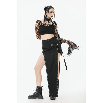 Dark in Love Morana Mesh Crochet Knit Bell Sleeve Shrug