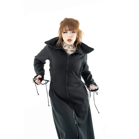 Poizen Industries Callen Hooded Full Length Cotton Coat