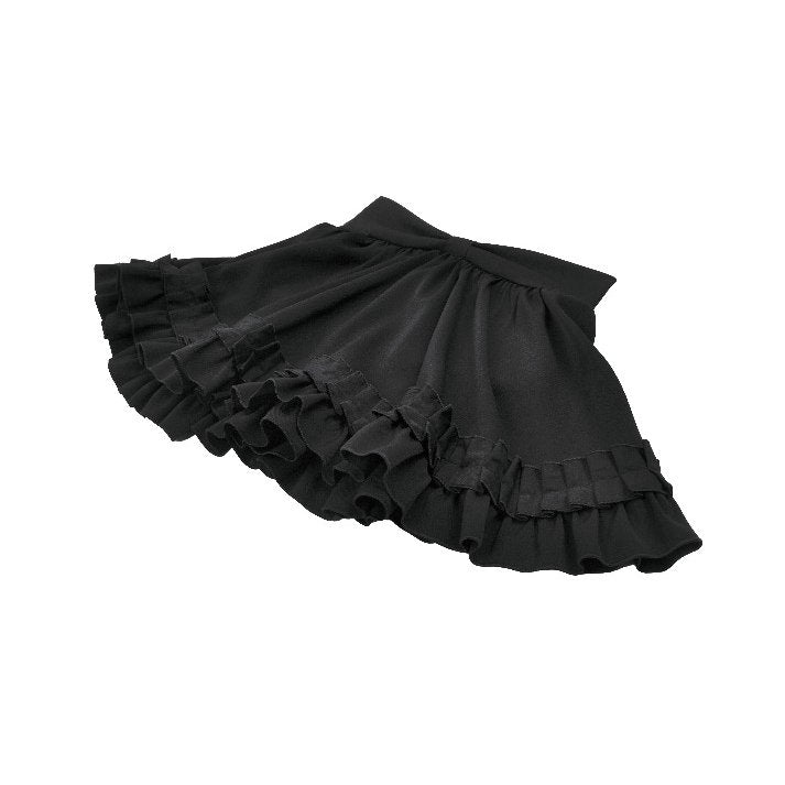 Dark in Love Lolita-Inspired Ruffled Mini Skirt in Black