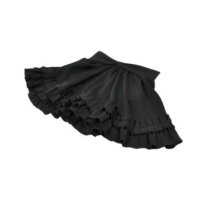 Dark in Love Lolita-Inspired Ruffled Mini Skirt in Black