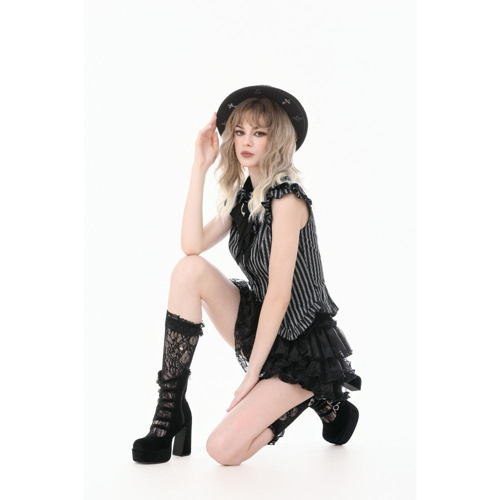 Dark in Love Crow Emblem Swallowtail Blouse