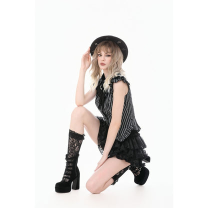 Dark in Love Crow Emblem Swallowtail Blouse