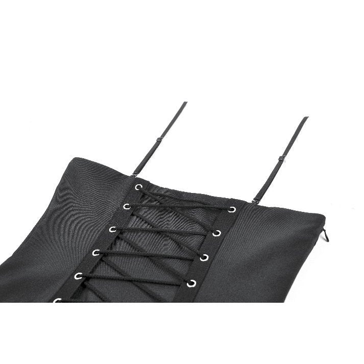 Dark in Love Studded Buckle Pleated Camisole Dress