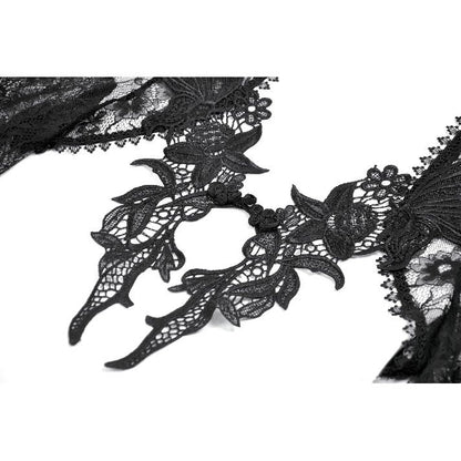 Dark In Love Gothic Deep-V Lace Bell Sleeve Cape