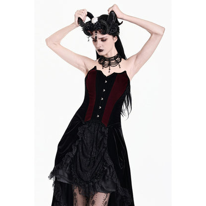 Dark in Love Crimson Vampiric Velvet Corset Top