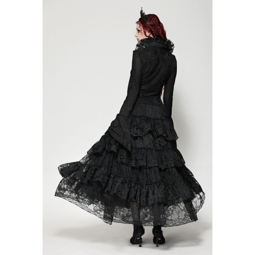 Dark in Love Elizabeth Gothic Queen Top with Pendant and Ruffled Collar