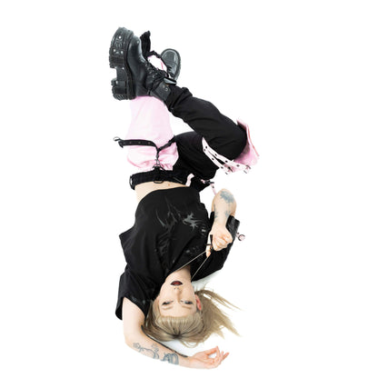 Chemical Black Ceil Crop Top – Ladies Black Gothic Cotton Crop Tee