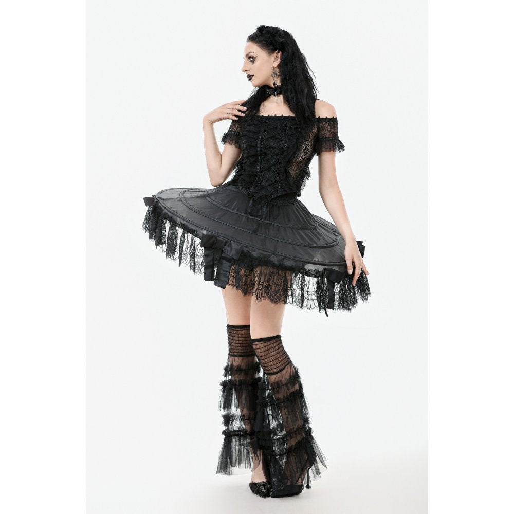 Dark in Love Valeria Gothic Hoop Mini Petticoat in Black