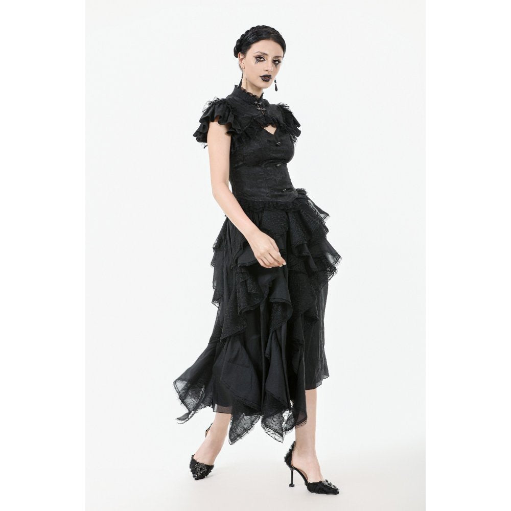 Dark in Love Seraphine Lace Off-Shoulder Goth Bodysuit