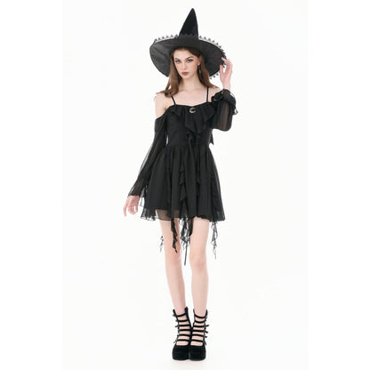 Dark in Love Nocturnal Crescent Chiffon Dress