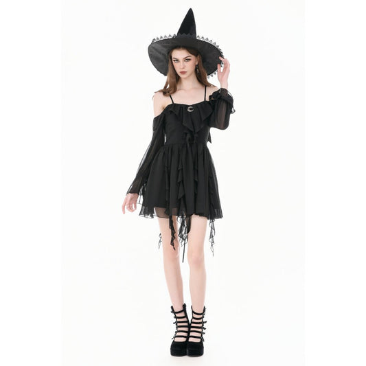Dark in Love Nocturnal Crescent Chiffon Dress