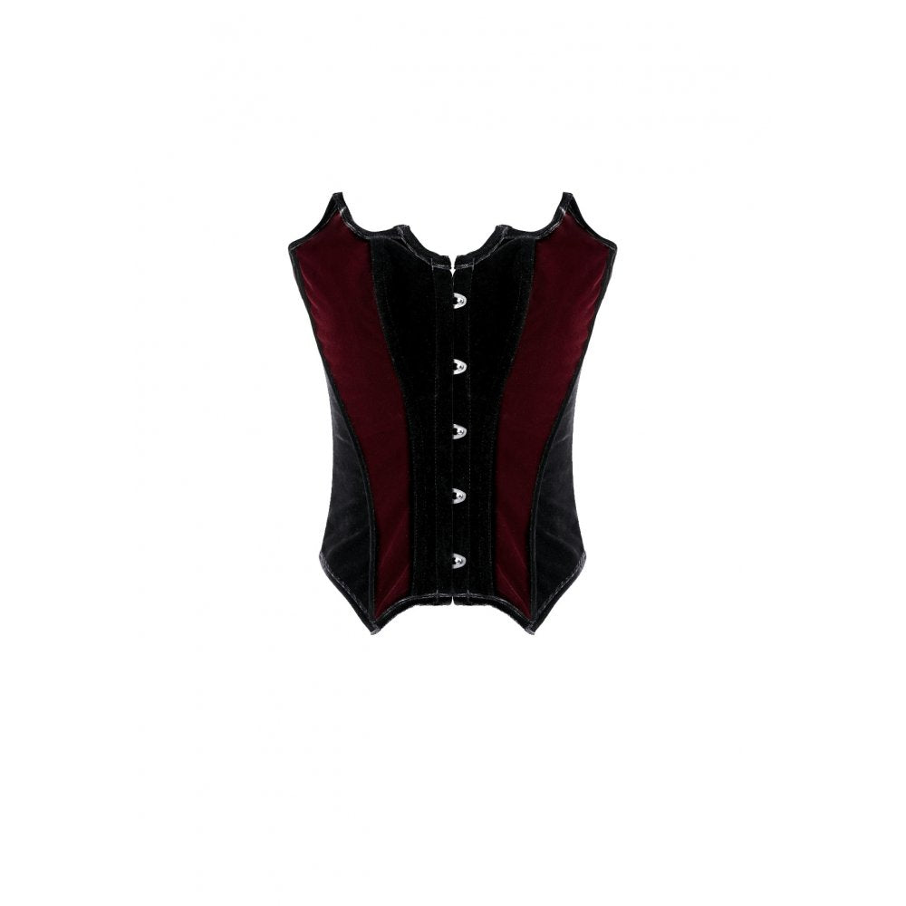 Dark in Love Crimson Vampiric Velvet Corset Top