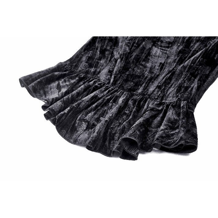 Dark in Love Fleur Gothic Rose Embossed Velvet Long Sleeve Top - Kate's Clothing