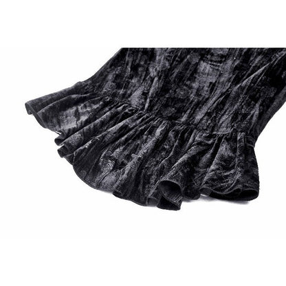 Dark in Love Fleur Gothic Rose Embossed Velvet Long Sleeve Top - Kate's Clothing
