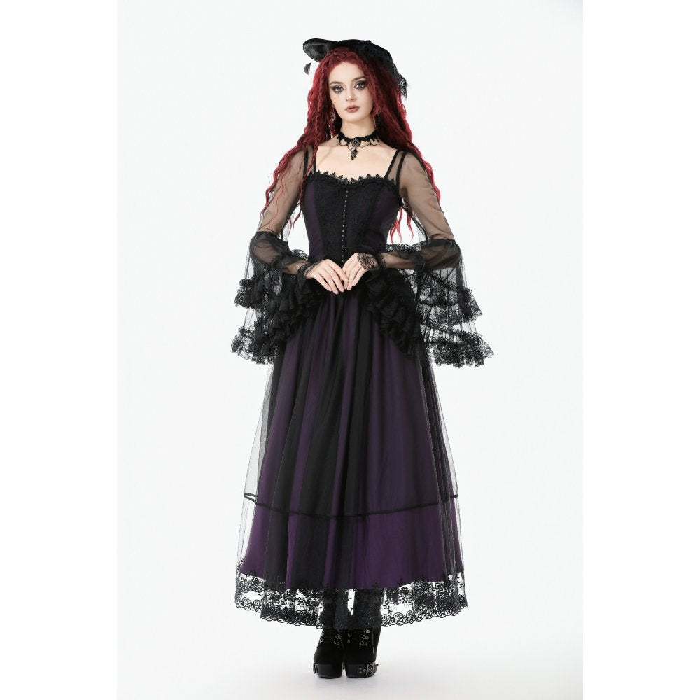 Dark in Love Lilith Bell Sleeve Gothic Maxi Dress