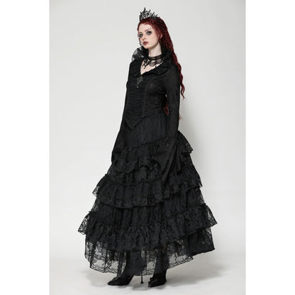 Dark in Love Elizabeth Gothic Queen Top with Pendant and Ruffled Collar