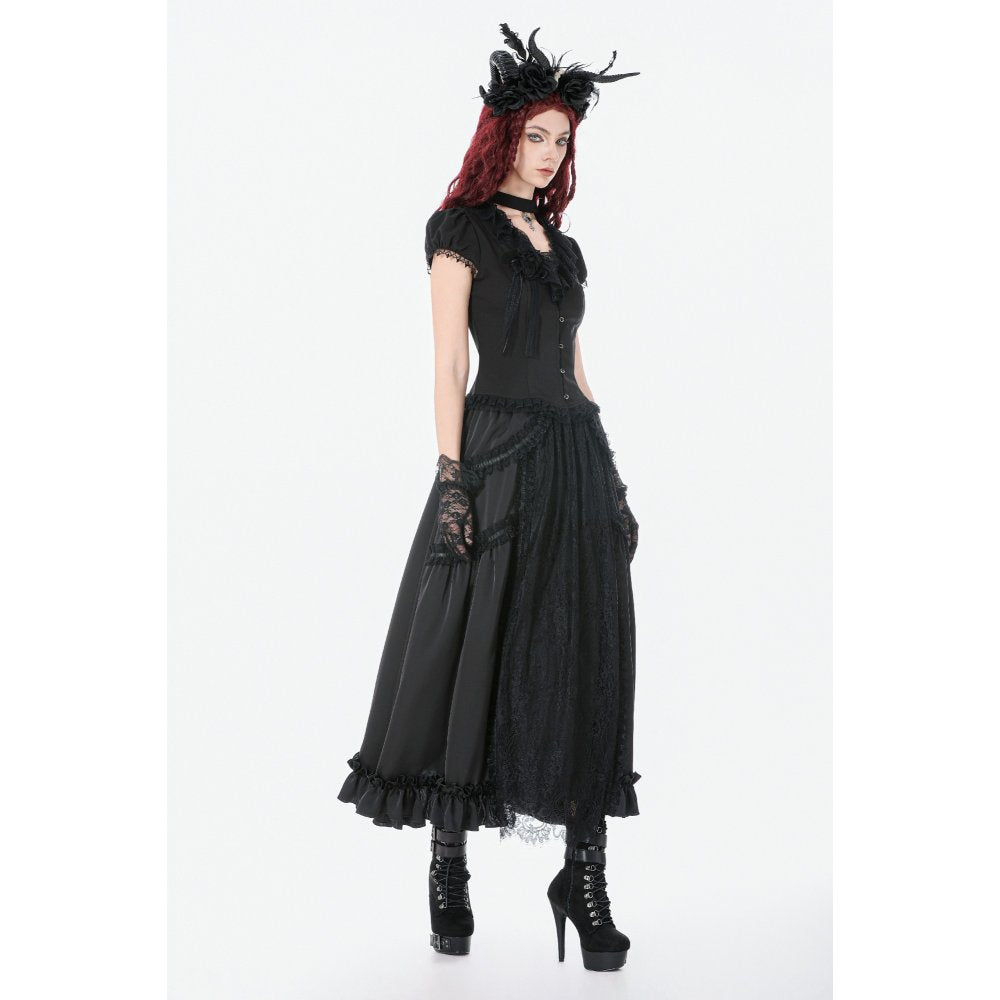 Dark in Love Belladonna Floor-Length Goth Skirt