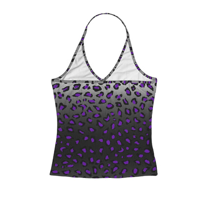 ANTIBrand Panther of Steel halter top with purple leopard print gradient