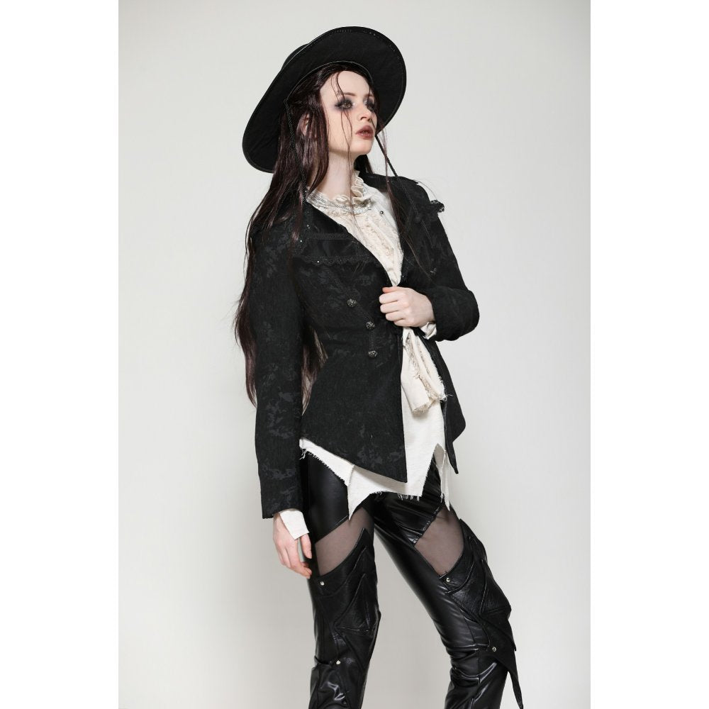 Dark in Love Arwen Black Brocade Jacket - Kate's Clothing