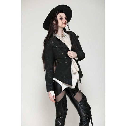 Dark in Love Arwen Black Brocade Jacket - Kate's Clothing