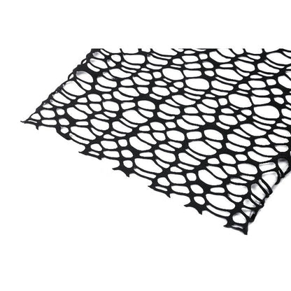 Dark in Love Darcy black distressed mesh gothic net fabric texture close up
