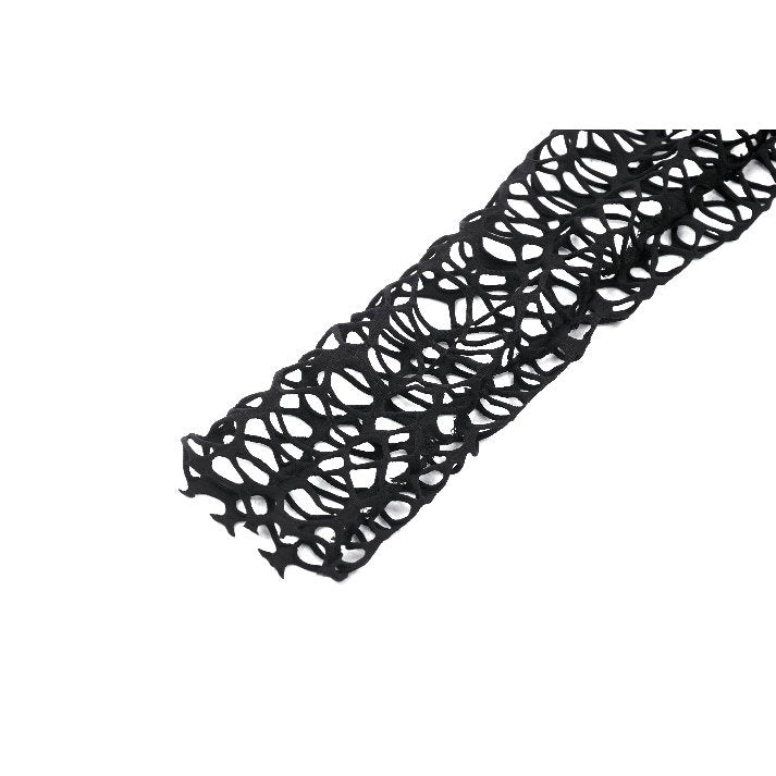 Dark in Love Darcy distressed mesh sleeve detail stretchy gothic net fabric