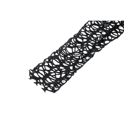 Dark in Love Darcy distressed mesh sleeve detail stretchy gothic net fabric