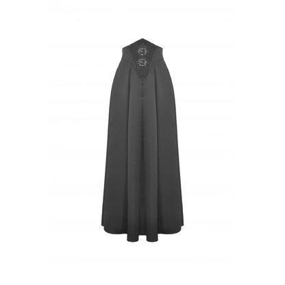 Dark in Love Delora high waist maxi skirt back view long pleated gothic skirt design