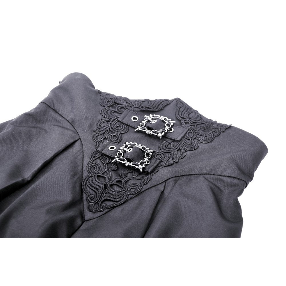 Dark in Love Delora maxi skirt pleated fabric fold detail black gothic maxi skirt