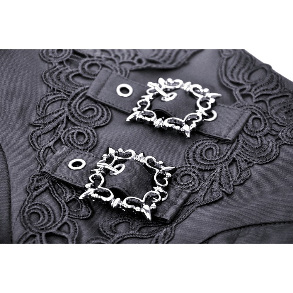 Dark in Love Delora maxi skirt pleated fabric fold detail black gothic maxi skirt detail