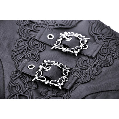 Dark in Love Delora maxi skirt pleated fabric fold detail black gothic maxi skirt detail
