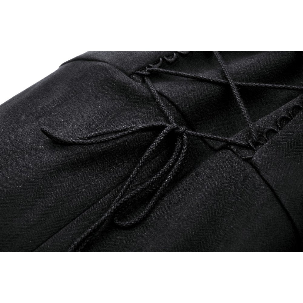 Dark in Love Haidee coat lace-up back detail gothic long coat

